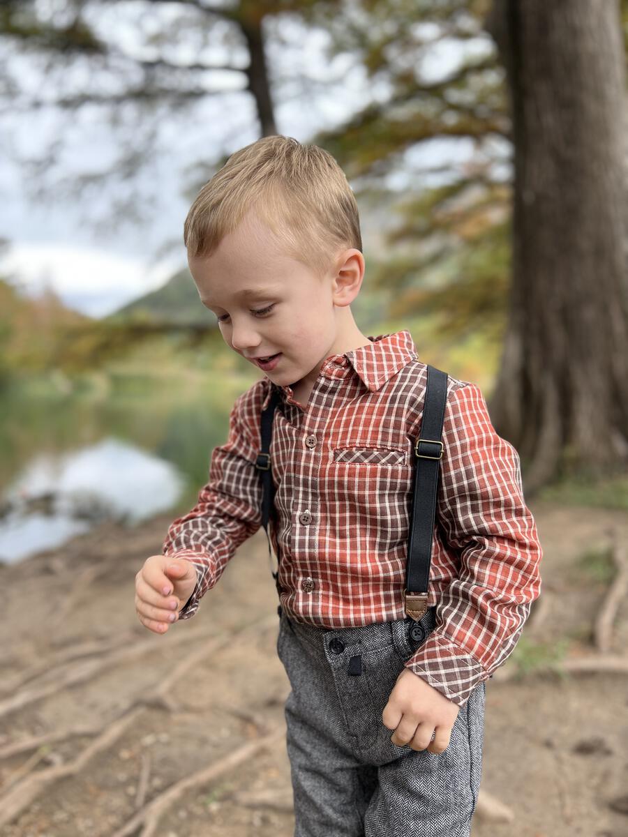 Atwood Woven Long Sleeve Shirt | Rust Plaid