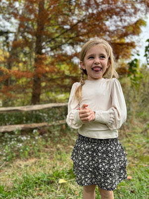 Jessa Long Sleeve Ribbed Top | Cream