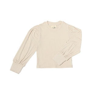 Jessa Long Sleeve Ribbed Top | Cream