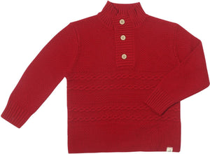 Cable Knit Sweater | Red