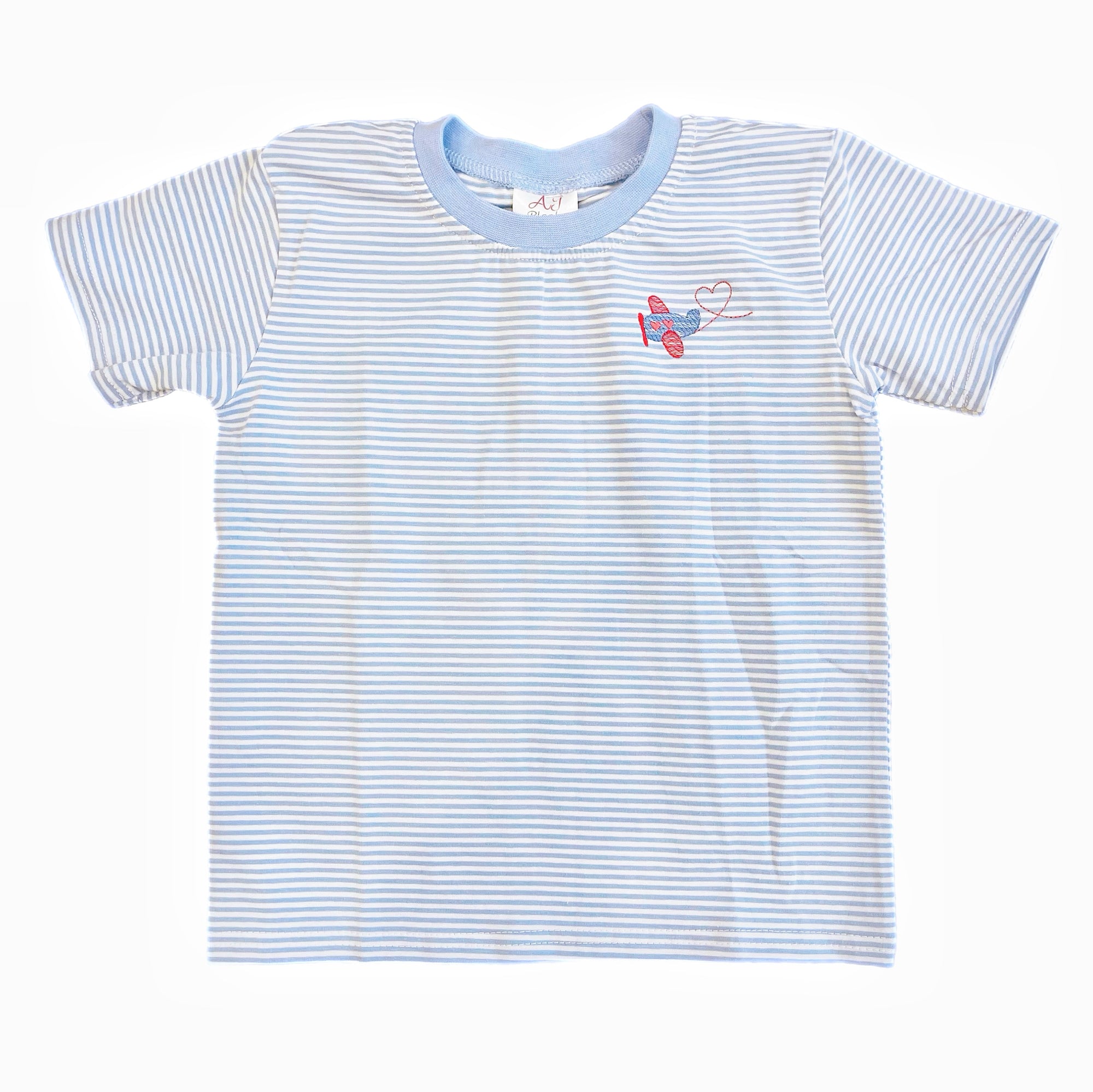 Love is in the Air Plane Embroidered Valentines T-Shirt