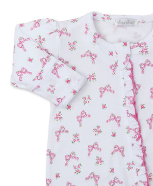 Blooming Bows Zip Footie | Pink