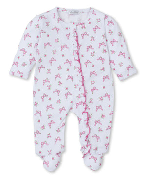 Blooming Bows Zip Footie | Pink