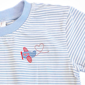 Love is in the Air Plane Embroidered Valentines T-Shirt