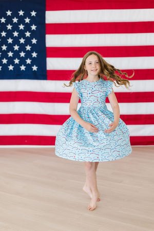 Miss Americana Flutter Sleeve Twirl Dress