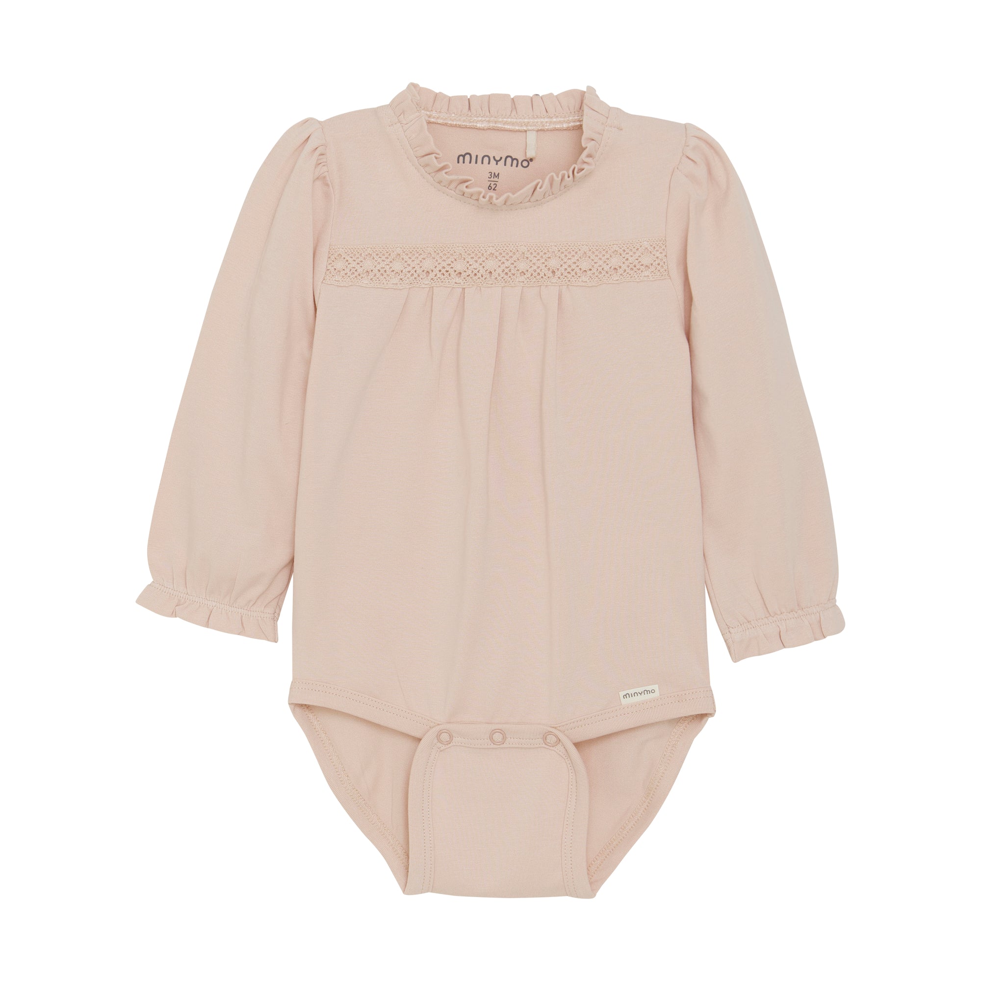 Baby Long Sleeve Solid Ruffle Bodysuit | Sepia Rose