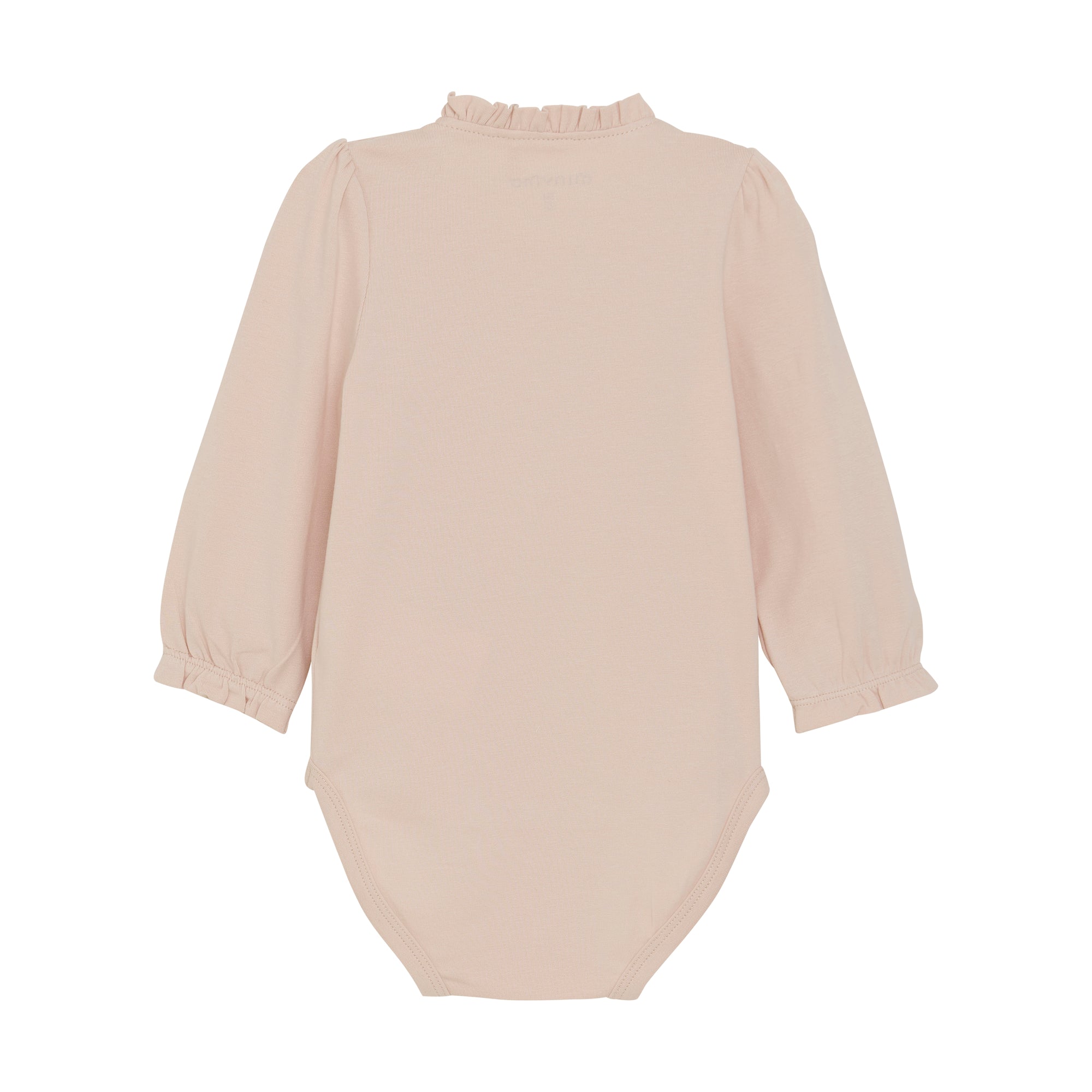 Baby Long Sleeve Solid Ruffle Bodysuit | Sepia Rose