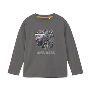 Long Sleeve Graphic Tee | Gargoyle Grey