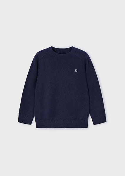 Boys Basic Crewneck Sweater | Navy