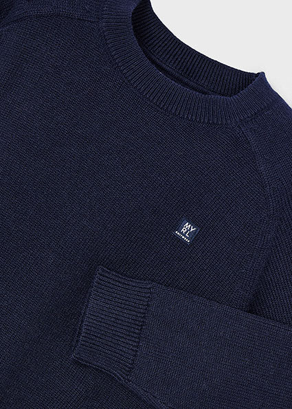 Boys Basic Crewneck Sweater | Navy