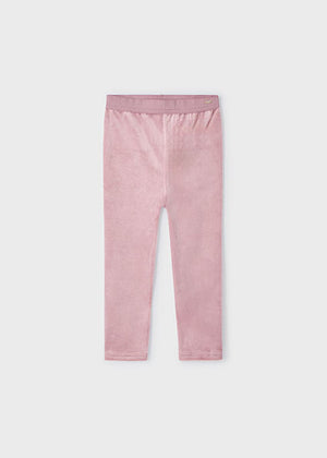 Girls Basic Velvet Leggings | Rose