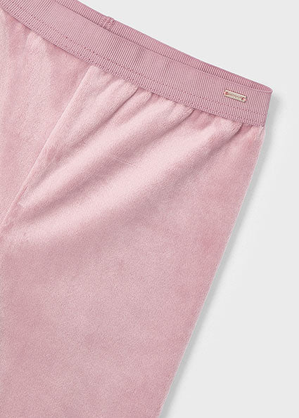 Girls Basic Velvet Leggings | Rose