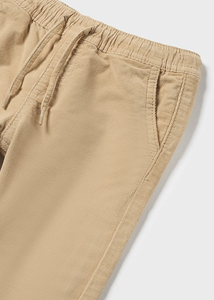 Baby Boys Micro-Corduroy Jogger Trousers | Almond