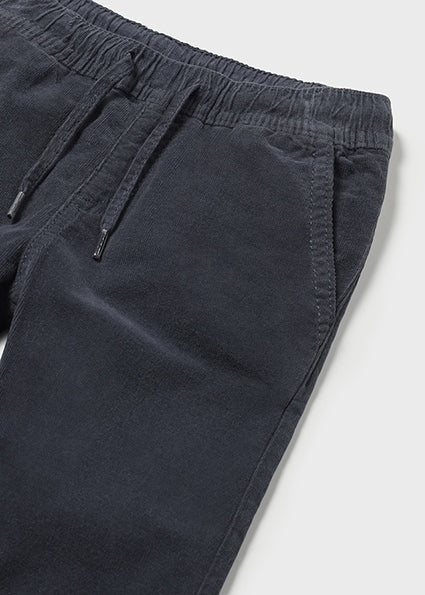 Baby Boys Micro-Corduroy Jogger Trousers | Petroleum