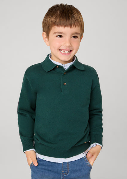 Boys Long Sleeve Knit Polo Shirt | Alpine