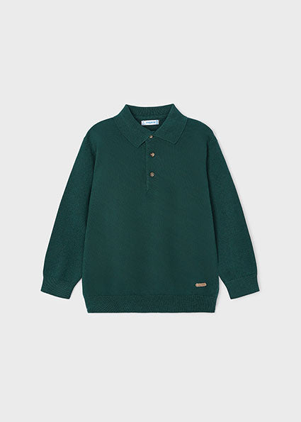 Boys Long Sleeve Knit Polo Shirt | Alpine