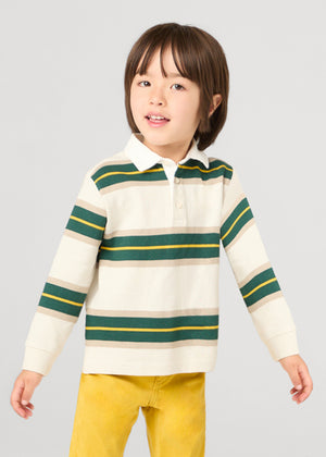 Boys Long Sleeve Striped Polo Shirt | Alpine