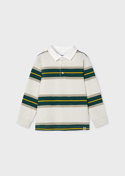 Boys Long Sleeve Striped Polo Shirt | Alpine