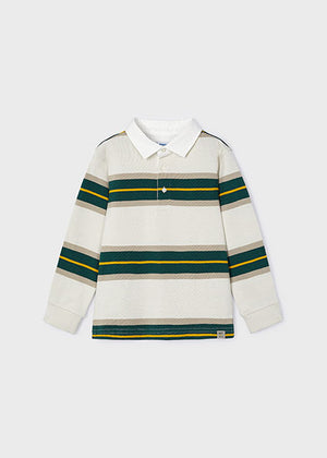 Boys Long Sleeve Striped Polo Shirt | Alpine