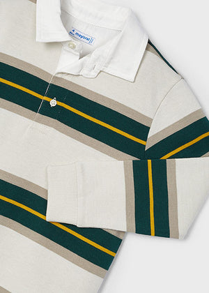 Boys Long Sleeve Striped Polo Shirt | Alpine