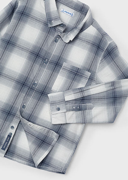 Boys Long Sleeve Plaid Shirt | Cloud