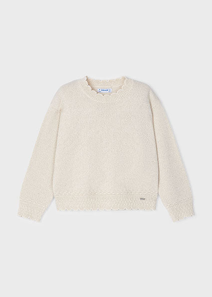 Girls Lettuce Hem Sweater | Ginger