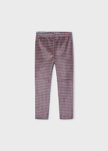 Girls Houndstooth Print Leggings | Cherry