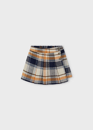 Girls Checked Skort | Navy