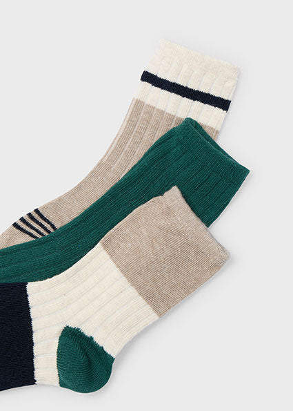 Boys Set of 3 Color Block Socks | Alpine