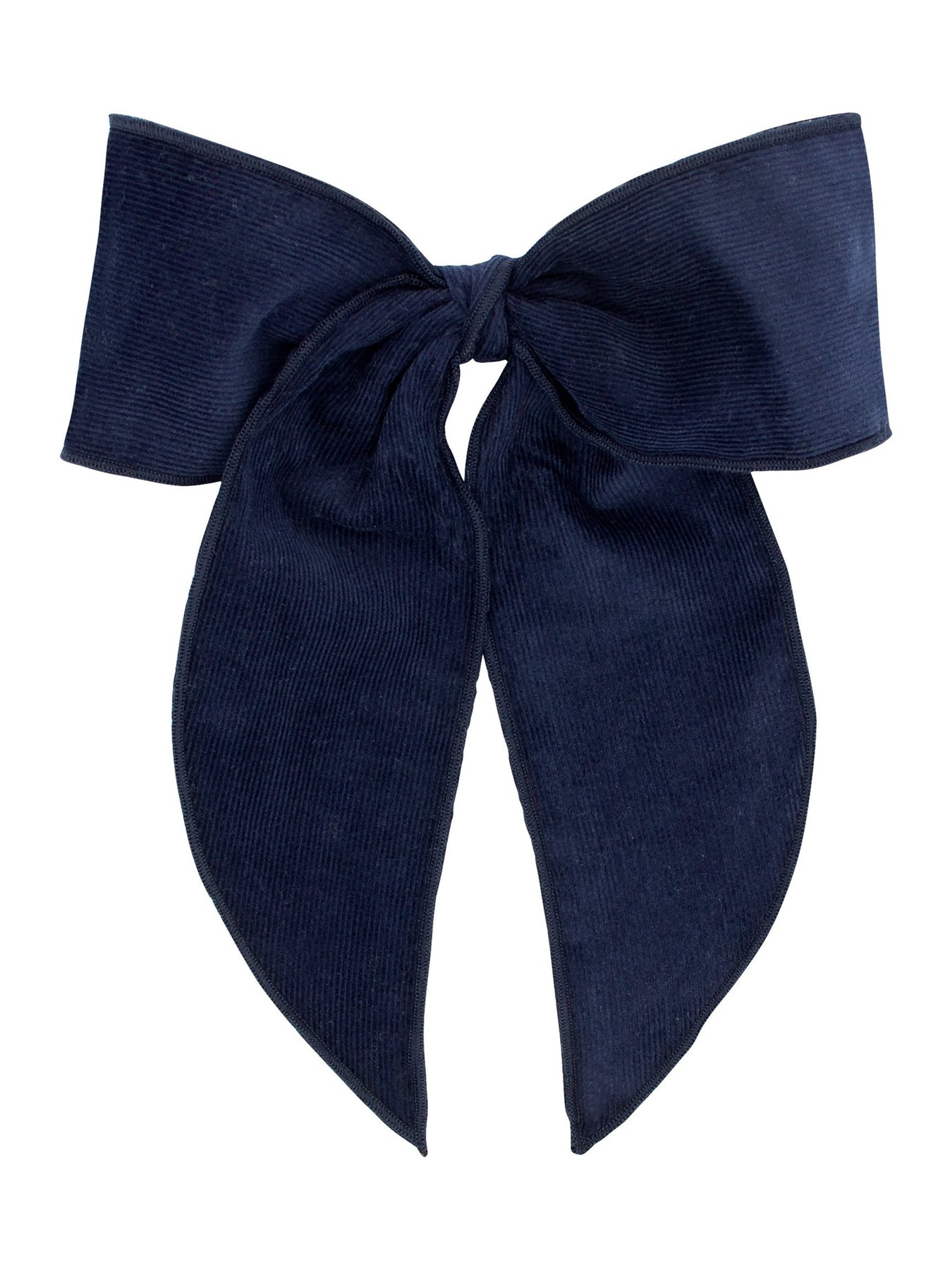 Corduroy Bowtie with Twisted Wrap and Whimsy Tails | Navy