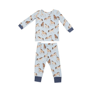 Horses Bamboo Long Sleeve Loungewear Pajama Set