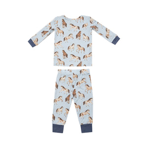 Horses Bamboo Long Sleeve Loungewear Pajama Set