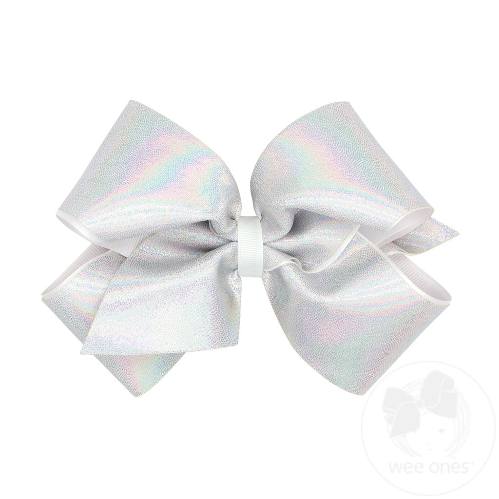 King Mirror Dot and Grosgrain Overlay Hair Bow | Assorted
