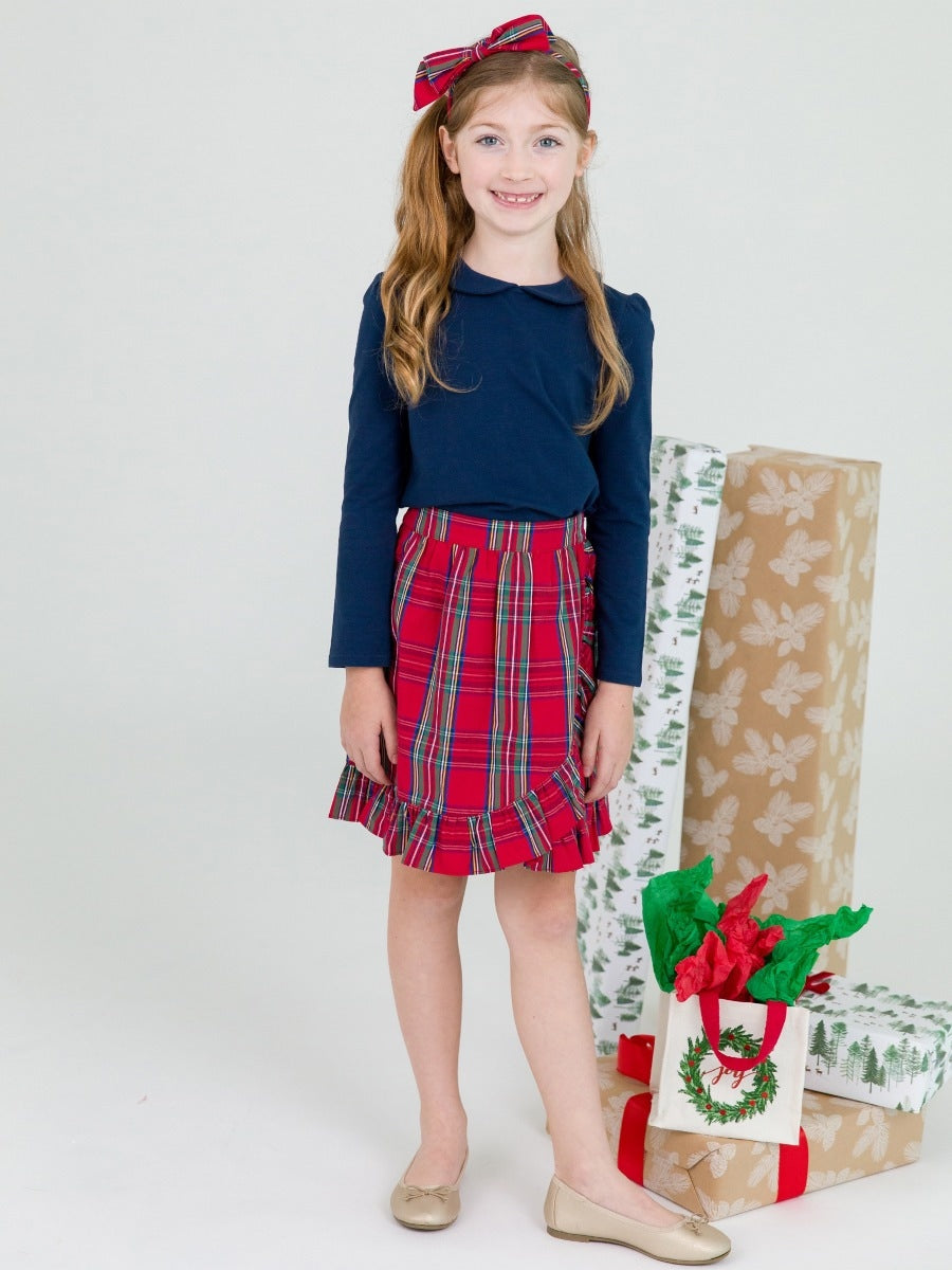 Ruffle Wrap Skirt | Tis the Season Plaid