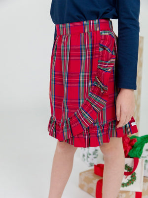 Ruffle Wrap Skirt | Tis the Season Plaid