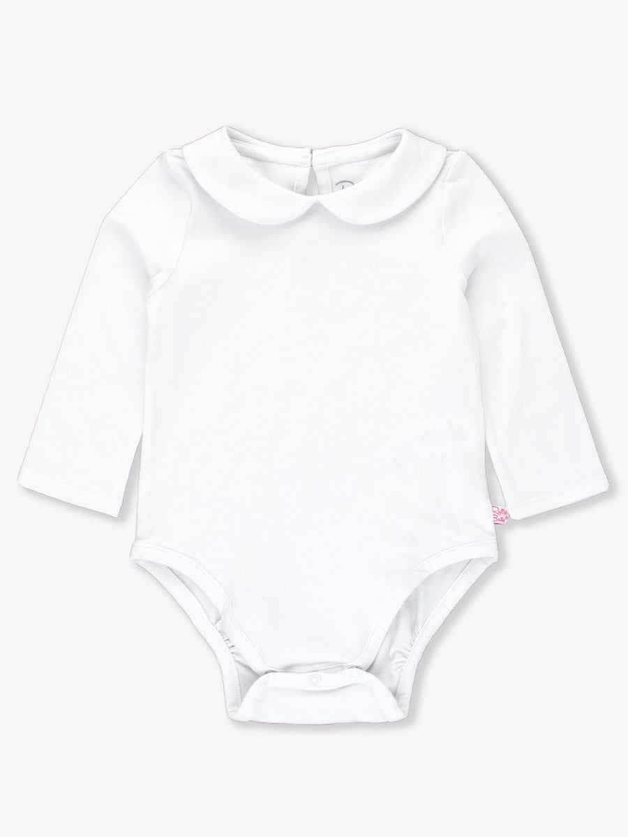 Peter Pan Collar Long Sleeve Bodysuit | White