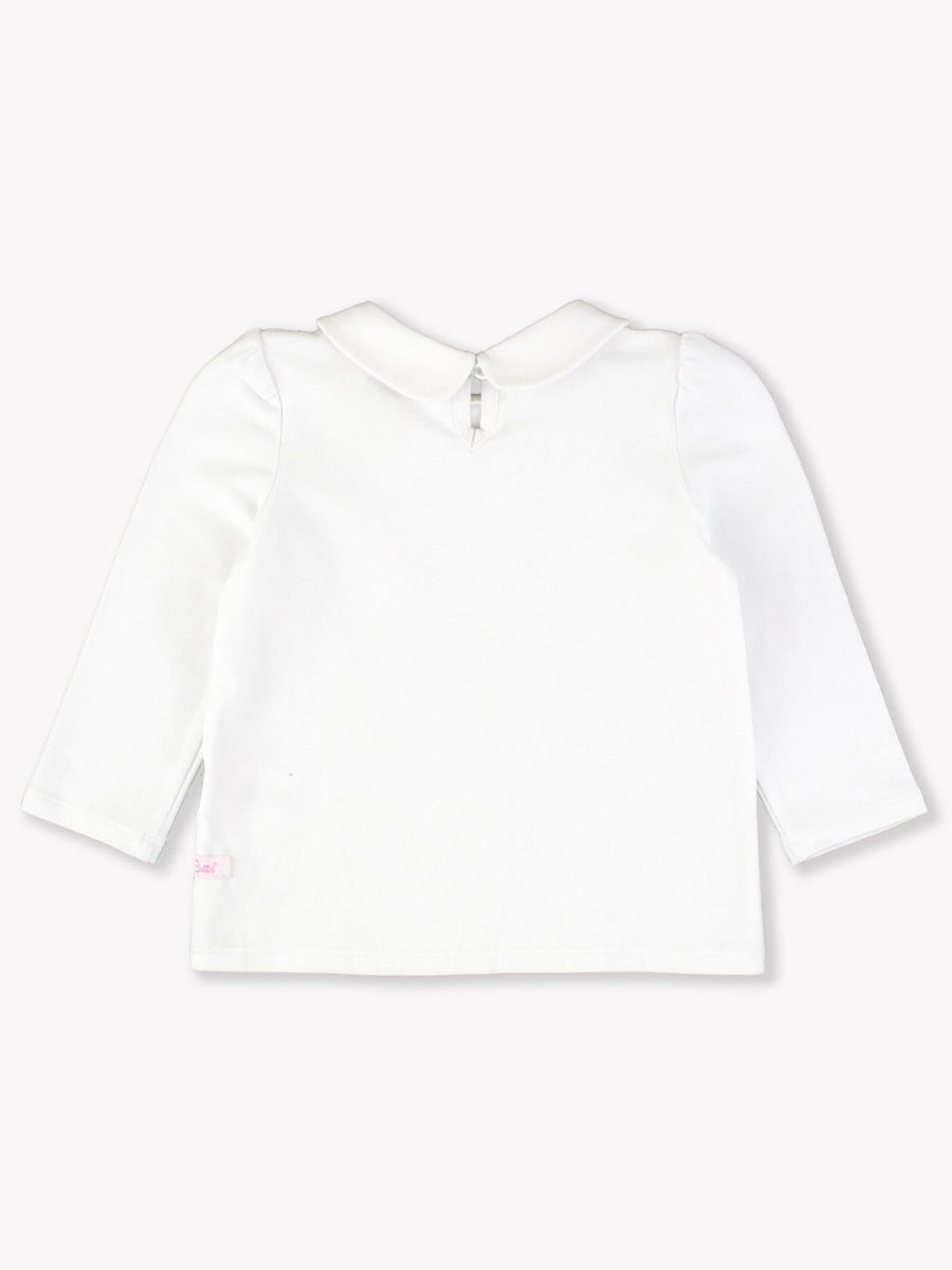 Peter Pan Collar Long Sleeve Top | White