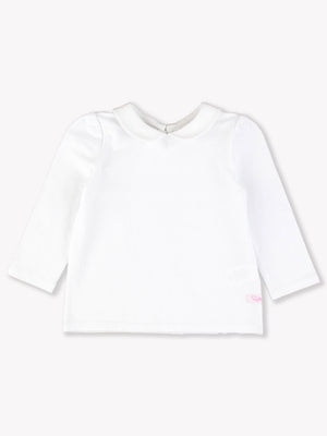 Peter Pan Collar Long Sleeve Top | White