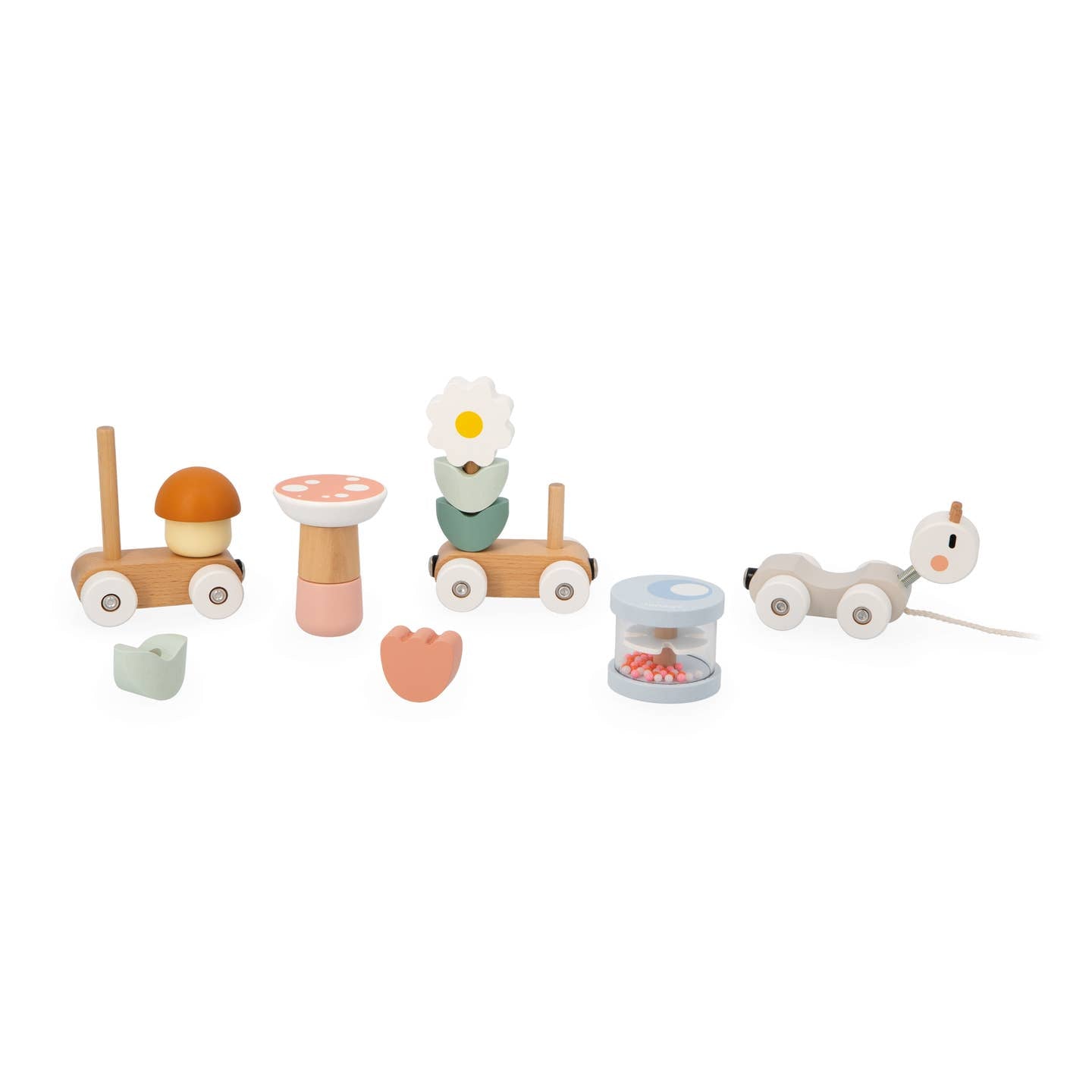 Sweet Cocoon Snail Pull-Along Wooden Stacker Train