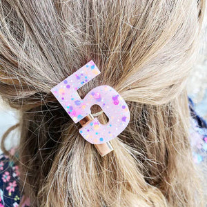 Confetti Birthday Number Acrylic Hair Clip