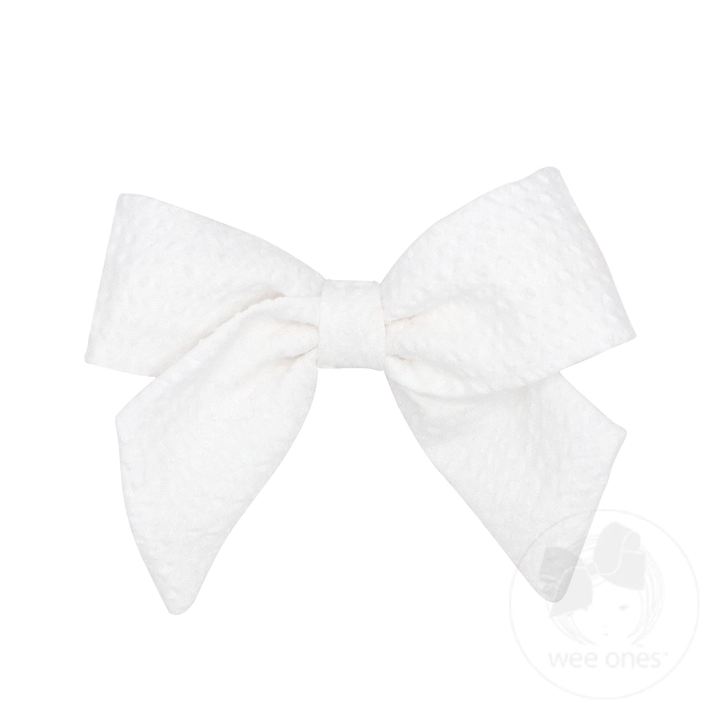 Medium Genuine Seersucker Fabric Bowtie with Tails | Assorted