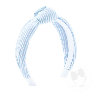Genuine Seersucker Fabric Knot Padded Headband | Assorted