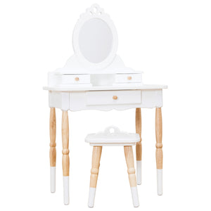 Wooden Dress Up Vanity Table & Stool