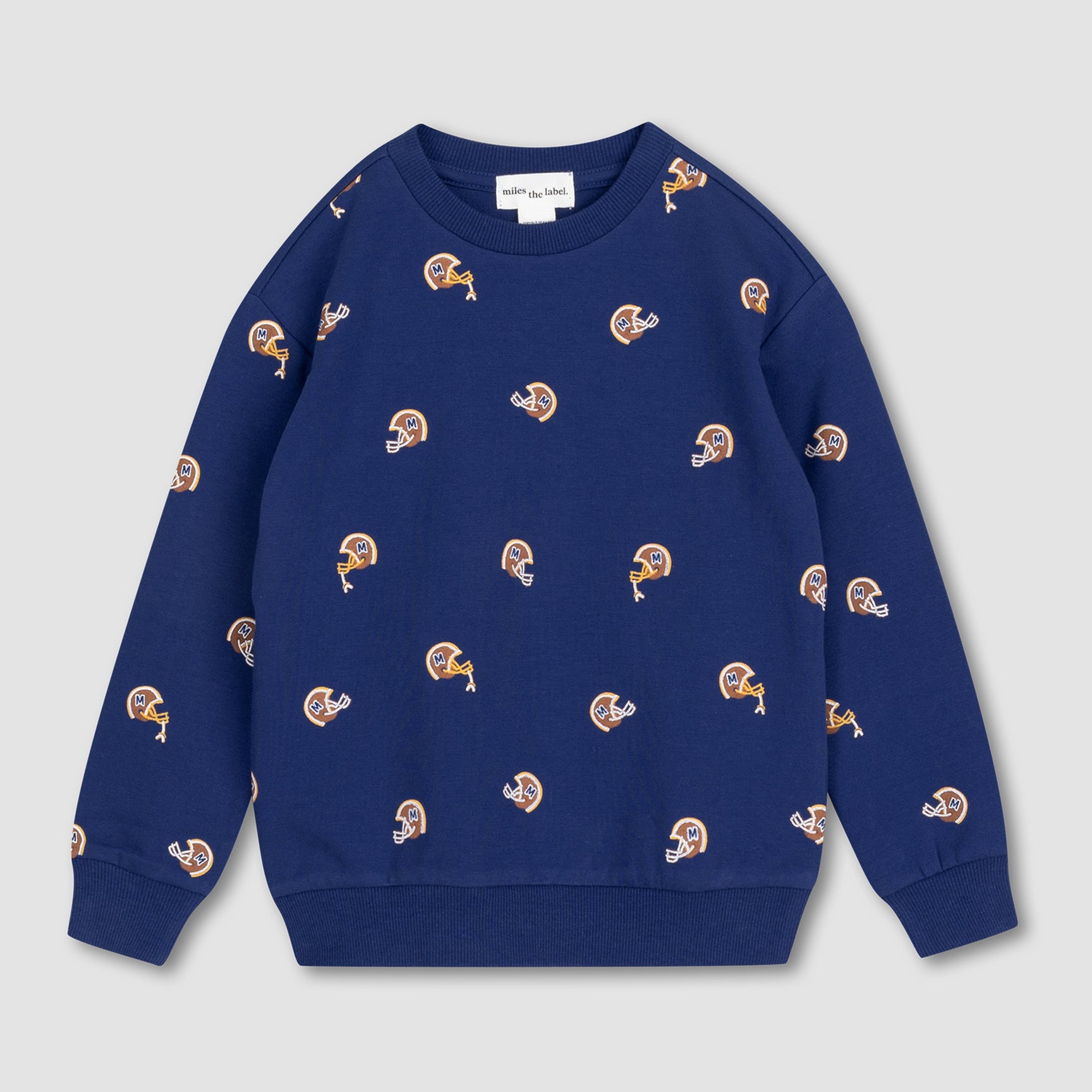 Helmet Print on Royal Blue Sweatshirt