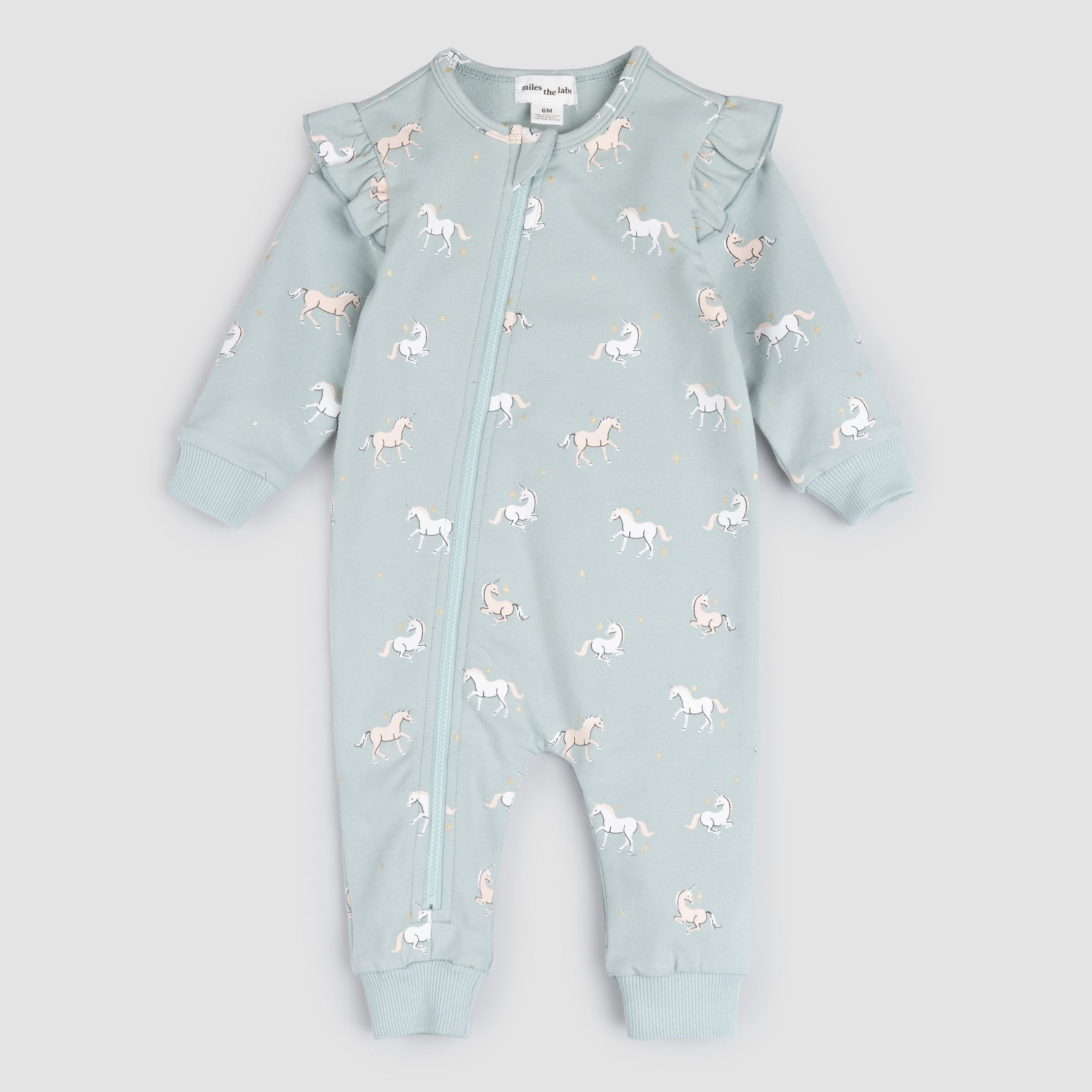 Unicorn Print Playsuit | Cloud Blue