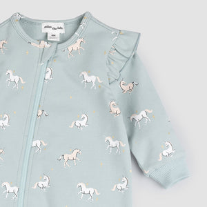 Unicorn Print Playsuit | Cloud Blue