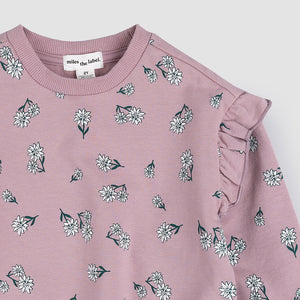 Poinsettia Print Sweatshirt | Elderberry