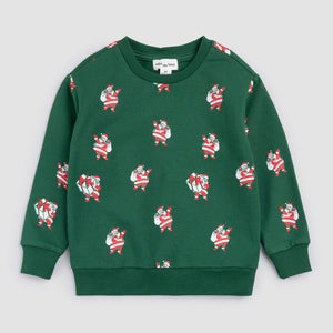 Sleighing It Print Sweatshirt | Tinsel Green