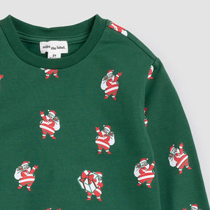 Sleighing It Print Sweatshirt | Tinsel Green