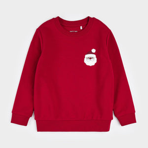 Embroidered Santa Sweatshirt | Scarlet